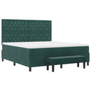 vidaXL Boxrugós ágy fejtámlával Sötétzöld 200 x 180 cm Bársony
