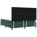 vidaXL Boxrugós ágy fejtámlával Sötétzöld 200 x 180 cm Bársony