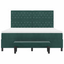 vidaXL Boxrugós ágy fejtámlával Sötétzöld 200 x 180 cm Bársony
