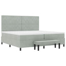 vidaXL Boxrugós ágy matracmal Világosszürke 200 x 200 cm Bársony