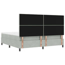 vidaXL Boxrugós ágy matracmal Világosszürke 200 x 200 cm Bársony