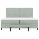 vidaXL Boxrugós ágy matracmal Világosszürke 200 x 200 cm Bársony