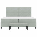 vidaXL Boxrugós ágy matracmal Világosszürke 200 x 200 cm Bársony