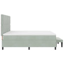 vidaXL Boxrugós ágy matracmal Világosszürke 200 x 200 cm Bársony