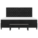 vidaXL Boxrugós ágy matracmal fejtámlával Fekete 200 x 200 cm Bársony