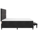 vidaXL Boxrugós ágy matracmal fejtámlával Fekete 200 x 200 cm Bársony