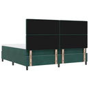 vidaXL Boxrugós ágy matracmal Sötétzöld 200 x 200 cm Bársony