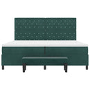 vidaXL Boxrugós ágy matracmal Sötétzöld 200 x 200 cm Bársony