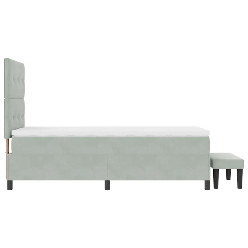 vidaXL Boxrugós ágy matracmal Világosszürke 80 x 200 cm Bársony