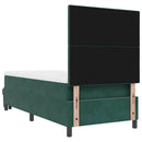 vidaXL Boxrugós ágy párnával fejtámlával Sötétzöld 200 x 80 cm Bársony
