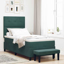 vidaXL Boxrugós ágy fejtámlával Sötétzöld 190 x 90 cm Bársony