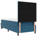 vidaXL Boxrugós ágy fejtámlával Sötétkék 190 x 90 cm Bársony