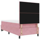 vidaXL Boxrugós ágy fejtámlával Rózsaszín 200 x 90 cm Bársony