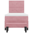 vidaXL Boxrugós ágy fejtámlával Rózsaszín 200 x 90 cm Bársony