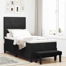 vidaXL Boxrugós ágy fejtámlával Fekete 200 x 100 cm Bársony