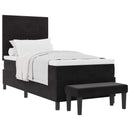 vidaXL Boxrugós ágy fejtámlával Fekete 200 x 100 cm Bársony