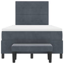 vidaXL Boxrugós ágy matracmal Sötétszürke 120 x 200 cm Bársony