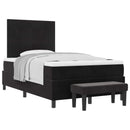 vidaXL Boxrugós ágy fejtámlával Fekete 200 x 120 cm Bársony
