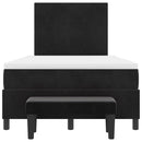 vidaXL Boxrugós ágy matracmal fejtámlával Fekete 120 x 200 cm Bársony