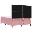 vidaXL Boxrugós ágy párnával Rózsaszín 190 x 140 cm Bársony