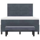 vidaXL Boxrugós ágy matracmal Sötétszürke 160 x 200 cm Bársony