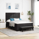 vidaXL Boxrugós ágy fejtámlával Fekete 200 x 160 cm Bársony