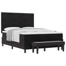 vidaXL Boxrugós ágy fejtámlával Fekete 200 x 160 cm Bársony