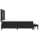 vidaXL Boxrugós ágy fejtámlával Fekete 200 x 160 cm Bársony