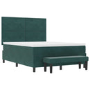 vidaXL Boxrugós ágy fejtámlával Sötétzöld 200 x 160 cm Bársony