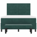 vidaXL Boxrugós ágy fejtámlával Sötétzöld 200 x 160 cm Bársony