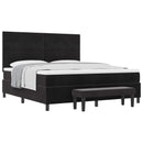 vidaXL Boxrugós ágy fejtámlával Fekete 200 x 180 cm Bársony