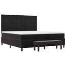 vidaXL Boxrugós ágy fejtámlával Fekete 200 x 180 cm Bársony