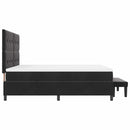 vidaXL Boxrugós ágy fejtámlával Fekete 200 x 180 cm Bársony
