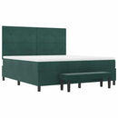 vidaXL Boxrugós ágy fejtámlával Sötétzöld 200 x 180 cm Bársony