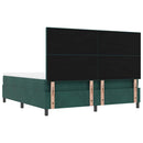 vidaXL Boxrugós ágy fejtámlával Sötétzöld 200 x 180 cm Bársony