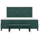 vidaXL Boxrugós ágy fejtámlával Sötétzöld 200 x 180 cm Bársony