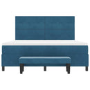 vidaXL Boxrugós ágy fejtámlával Sötétkék 200 x 180 cm Bársony