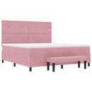 vidaXL Boxrugós ágy fejtámlával Rózsaszín 200 x 180 cm Bársony