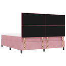 vidaXL Boxrugós ágy fejtámlával Rózsaszín 200 x 180 cm Bársony