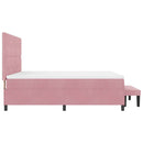 vidaXL Boxrugós ágy fejtámlával Rózsaszín 200 x 180 cm Bársony
