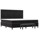 vidaXL Boxrugós ágy fejtámlával Fekete 200 x 200 cm Bársony