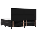 vidaXL Boxrugós ágy fejtámlával Fekete 200 x 200 cm Bársony