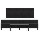 vidaXL Boxrugós ágy fejtámlával Fekete 200 x 200 cm Bársony