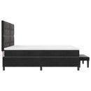 vidaXL Boxrugós ágy fejtámlával Fekete 200 x 200 cm Bársony