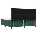 vidaXL Boxrugós ágy matracmal Sötétzöld 200 x 200 cm Bársony