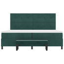 vidaXL Boxrugós ágy matracmal Sötétzöld 200 x 200 cm Bársony