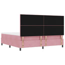 vidaXL Boxrugós ágy matracmal Rózsaszín 200 x 200 cm Bársony