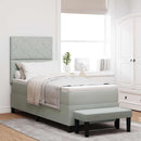 vidaXL Boxrugós ágy matracmal Világosszürke 80 x 200 cm Bársony