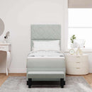vidaXL Boxrugós ágy matracmal Világosszürke 80 x 200 cm Bársony