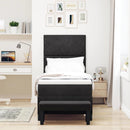 vidaXL Boxrugós ágy matracmal fejtámlával Fekete 80 x 200 cm Bársony